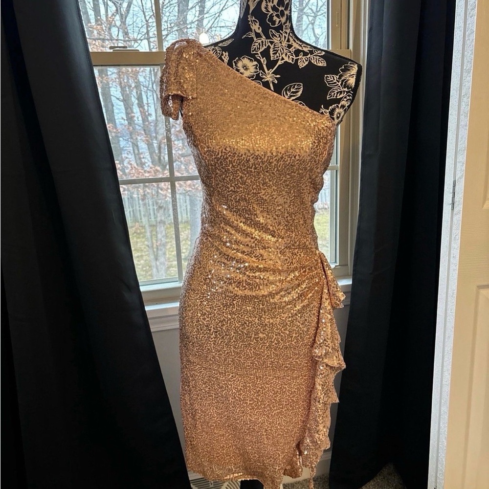 Elegant Pink One-Shoulder Dress